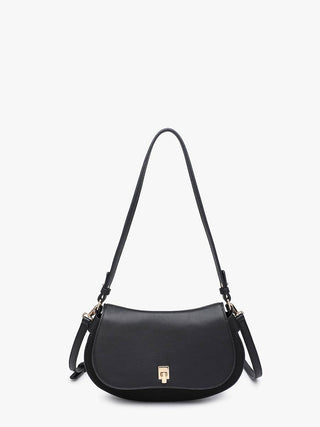 Faux Suede Shoulder Bag-Black - Shop Hidden Treasure Boutique