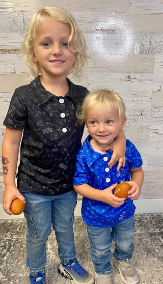 Field Goal Blue Polo - Shop Hidden Treasure Boutique