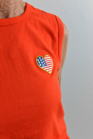Flag Patch Muscle Tank Top - Shop Hidden Treasure Boutique