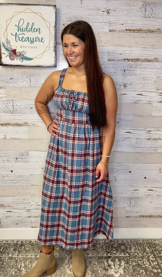 Flannel Milkmaid Dress - Shop Hidden Treasure Boutique