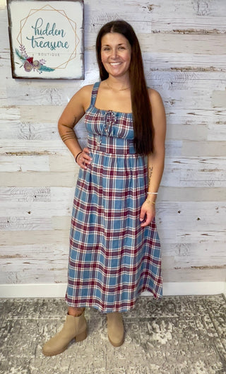 Flannel Milkmaid Dress - Shop Hidden Treasure Boutique