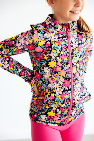 Flexible Floral Full - Zip Active Jacket - Shop Hidden Treasure Boutique