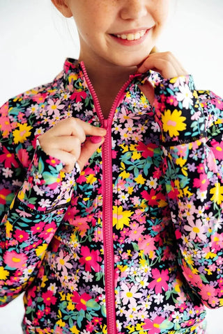 Flexible Floral Full - Zip Active Jacket - Shop Hidden Treasure Boutique