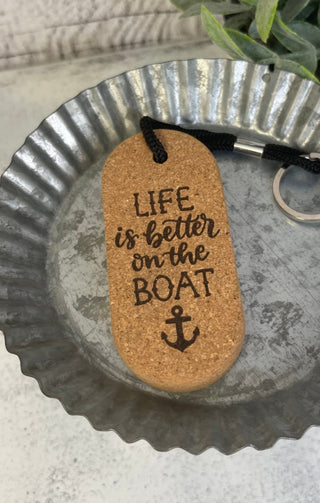 Floating Cork Keychain - Better Boat - Shop Hidden Treasure Boutique