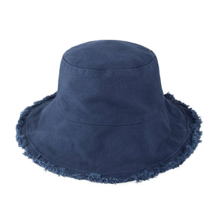 Floppy Wide Brim Bucket Hat: Navy - Shop Hidden Treasure Boutique