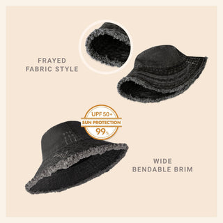 Floppy Wide Brim Bucket Hat: Navy - Shop Hidden Treasure Boutique