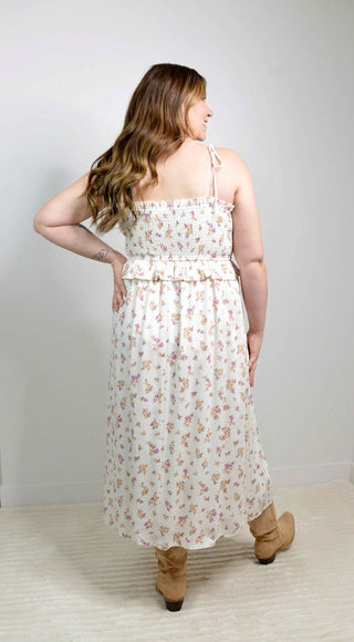 Floral Bouquet Midi Dress - Shop Hidden Treasure Boutique