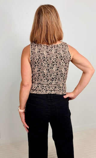 Floral Lettuce Edge Tank Top - Shop Hidden Treasure Boutique