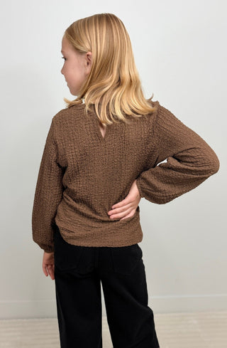 Flower Stitched Girls Top - Shop Hidden Treasure Boutique