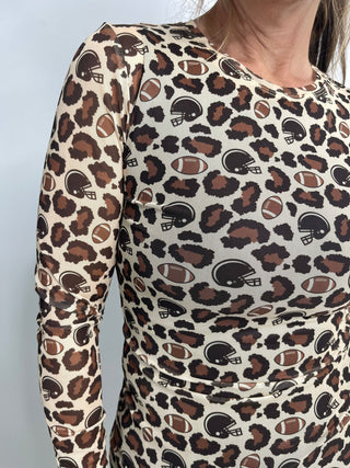 Football Leopard Mesh Top - Shop Hidden Treasure Boutique