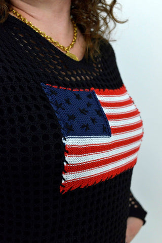 Freedom Flag Pullover - Black - Shop Hidden Treasure Boutique