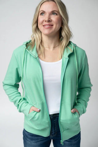 Fullzip Aquamarine Hoodie - Shop Hidden Treasure Boutique