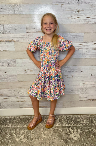 Garden Groove Smocked Dress - Shop Hidden Treasure Boutique