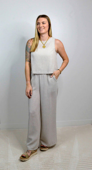 Garden Stripe Button Tank Top - Shop Hidden Treasure Boutique