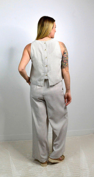 Garden Stripe Button Tank Top - Shop Hidden Treasure Boutique