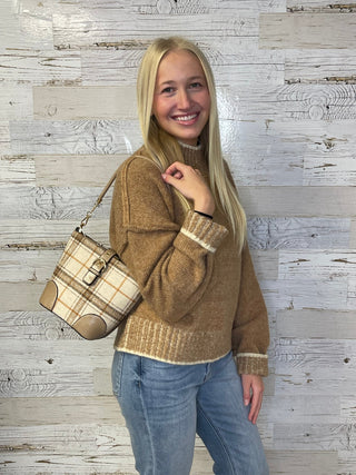 Georgina Plaid Bucket Bag - Shop Hidden Treasure Boutique