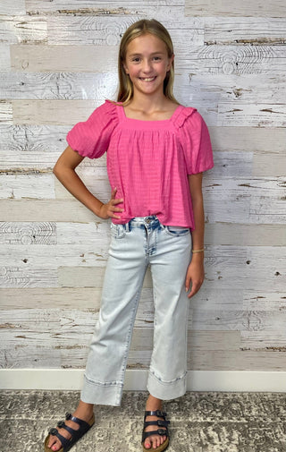 Girls Light Wash Wide Leg - Shop Hidden Treasure Boutique