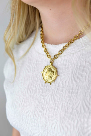 Gold Coin Chunky Necklace - Shop Hidden Treasure Boutique