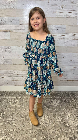 Grace Blue Floral Dress - Shop Hidden Treasure Boutique