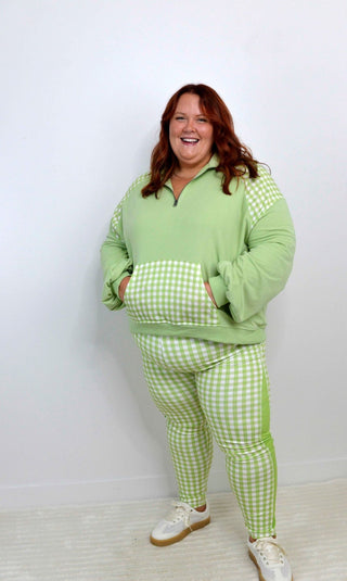Green Gingham Pullover - Shop Hidden Treasure Boutique