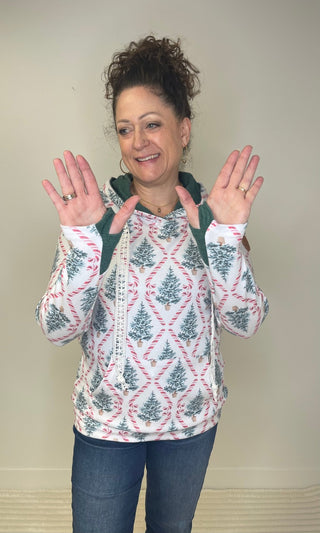 Hailey Hoodie - Candy Cane Lane - Shop Hidden Treasure Boutique