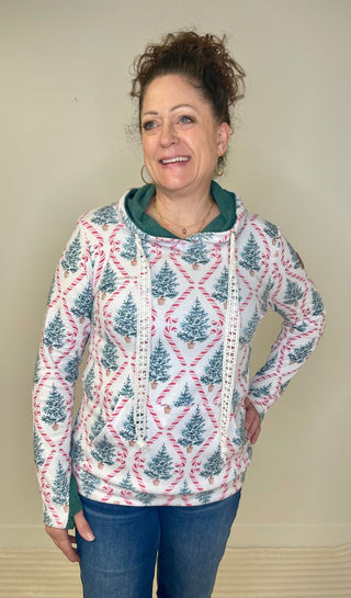 Hailey Hoodie - Candy Cane Lane - Shop Hidden Treasure Boutique