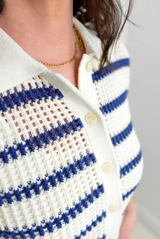 Hallie Striped Sweater Shirt - Shop Hidden Treasure Boutique