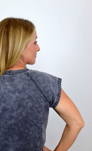 Hana Dolman Washed Tee - Shop Hidden Treasure Boutique