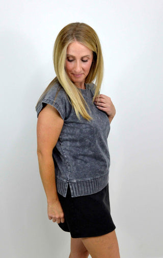 Hana Dolman Washed Tee - Shop Hidden Treasure Boutique