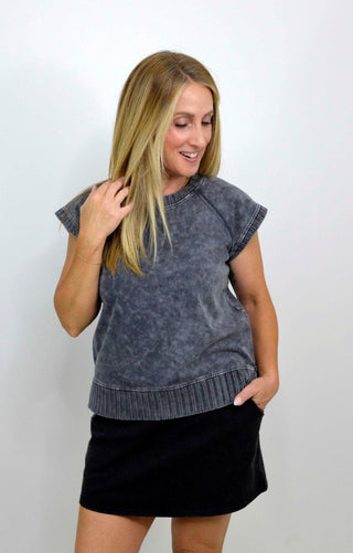 Hana Dolman Washed Tee - Shop Hidden Treasure Boutique