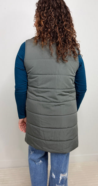 Harlow Long Vest - Grey - Shop Hidden Treasure Boutique
