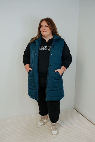 Harlow Long Vest - Navy - Shop Hidden Treasure Boutique