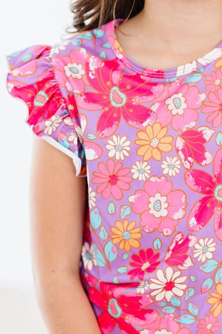 Hawaiian Floral Ruffle Tee - Shop Hidden Treasure Boutique