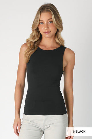 High Neck Black Tank - Shop Hidden Treasure Boutique