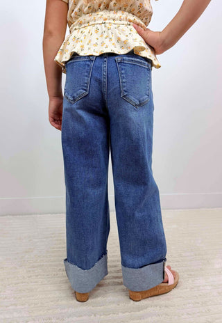 High Rise Crop Wide Leg Jeans - Girls - Shop Hidden Treasure Boutique
