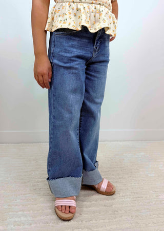 High Rise Crop Wide Leg Jeans - Girls - Shop Hidden Treasure Boutique
