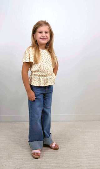 High Rise Crop Wide Leg Jeans - Girls - Shop Hidden Treasure Boutique