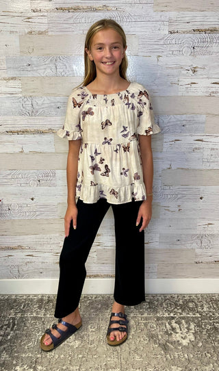 High Rise Girls Black Wide Leg - Shop Hidden Treasure Boutique