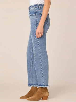 High Rise Spliced Ankle Straight - Shop Hidden Treasure Boutique