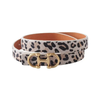 Horsebit Buckle Suede Belt - Leopard - Shop Hidden Treasure Boutique