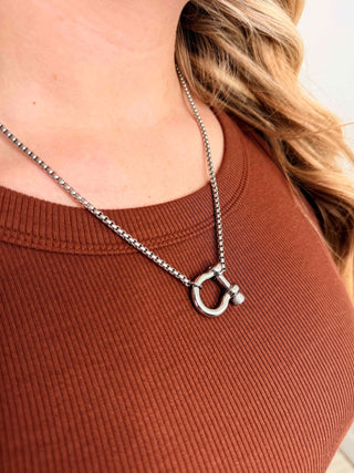 Horseshoe Charm Necklace - Shop Hidden Treasure Boutique