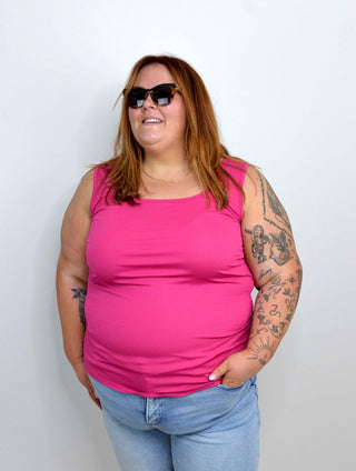 Hot Pink Ribbed Tank - Shop Hidden Treasure Boutique