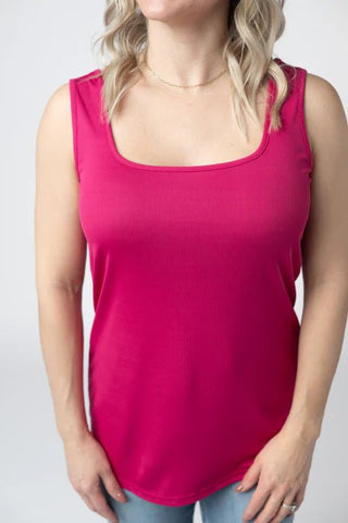 Hot Pink Ribbed Tank - Shop Hidden Treasure Boutique