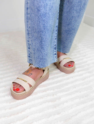 Jacklyn Ecru Sandal - Shop Hidden Treasure Boutique