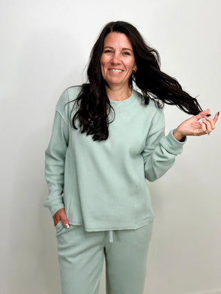 Jeana Cloud Blue Top - Shop Hidden Treasure Boutique