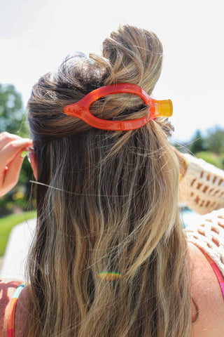 Jelly Lay Down Claw Clip : Orange - Shop Hidden Treasure Boutique
