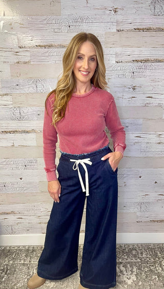 Jersey Wide Leg Pants - Shop Hidden Treasure Boutique
