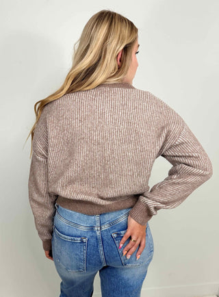 Josie Crew Sweater - Mocha - Shop Hidden Treasure Boutique