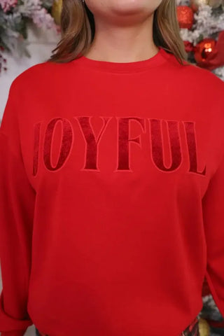 Joyful Velvet Patch Pullover - Shop Hidden Treasure Boutique