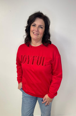 Joyful Velvet Patch Pullover - Shop Hidden Treasure Boutique